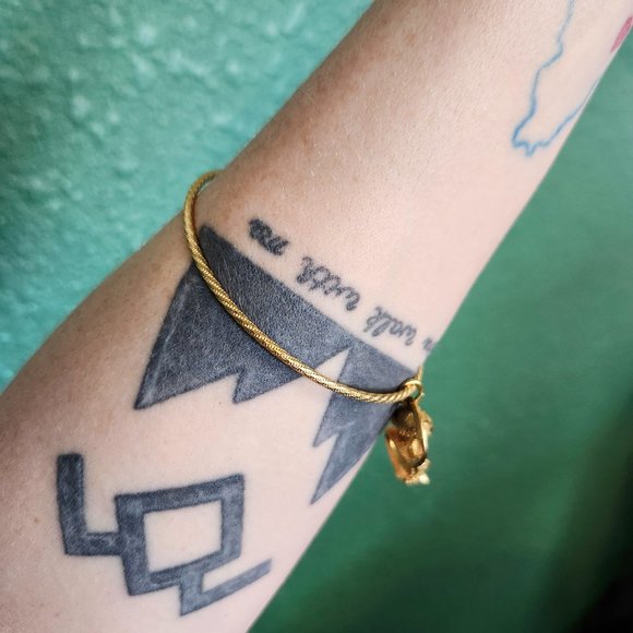 Vintage Mid-Century Gold Monkey with Green Rhinestone Eyes Charm Bracelet - Picture 4 of 9